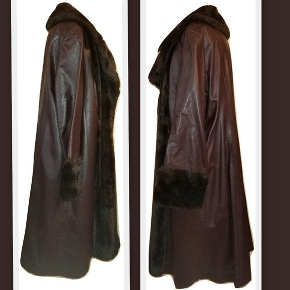 1960s Lilli Ann London Leather and Faux Fur Coat - Picture 2 of 8